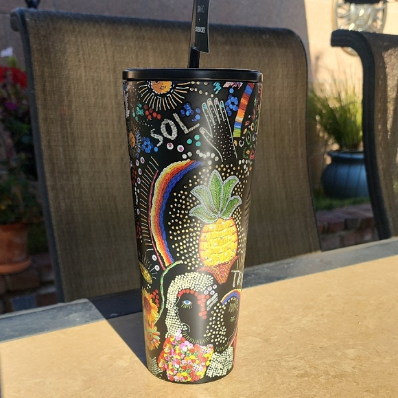 Starbucks x Farm Rio Black Floral Colorful Travel Tumbler - Picture 7 of 11